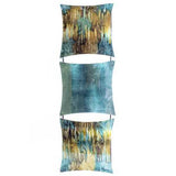 8" X 2.75" X 24.5" Turquoise Copper and Bronze Metal Vertical Panel Wall Decor