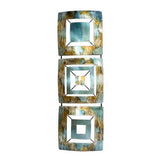 8" X 2.75" X 25" Turquoise Copper and Bronze Metal Vertical Panel Wall Decor