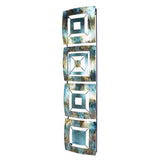 8" X 2.75" X 32.5" Turquoise Copper and Bronze Metal Vertical Panel Wall Decor