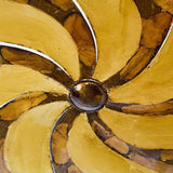 17.25" X 2" X 17.25" Gold Copper Brown Metal Small Flower Metal Wall Decor