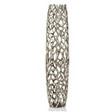 9" x 9" x 40" Rough Silver Extra Large Twigs Barrel Floor Vase