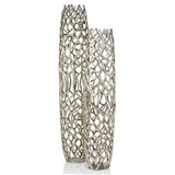 9" x 9" x 40" Rough Silver Extra Large Twigs Barrel Floor Vase