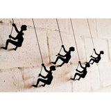 6" x 3" x 3" Resin Black 5 Pack Climbing Man
