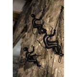 6" x 3" x 3" Resin Black 5 Pack Climbing Man