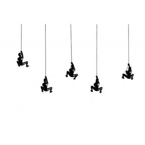 6" x 3" x 3" Resin Black 5 Pack Climbing Man