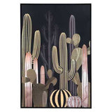 32.7" x 1.7" x 48.4" Black & Gold, Pine Wood, At Dusk Canvas