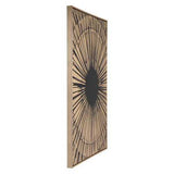 33" x 2" x 48" Black and Gold Pine Wood Sunburst Canvas