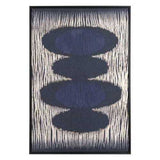 24.8" x 1.7" x 36.6" Black and Gold MDF Stones Canvas