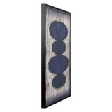 24.8" x 1.7" x 36.6" Black and Gold MDF Stones Canvas