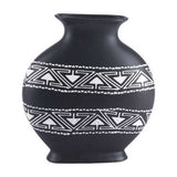 11" x 3.9" x 11.6" Black & White, Ceramic, Medium Vase