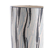 6.9" x 6.9" x 18.1" White & Black, Ceramic, Tall Vase