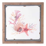 19.7" x 0.8" x 19.7" Multicolor, Fir Wood, Steel & MDF, Sea 2 Wall Decor