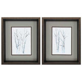 10" X 12" Brushed Silver Frame Aquarelle Birches (Set of 2)