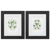 10" X 12" Distressed Black Frame Verdant Vignette (Set of 2)