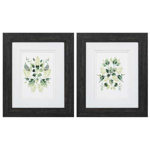 10" X 12" Distressed Black Frame Verdant Vignette (Set of 2)