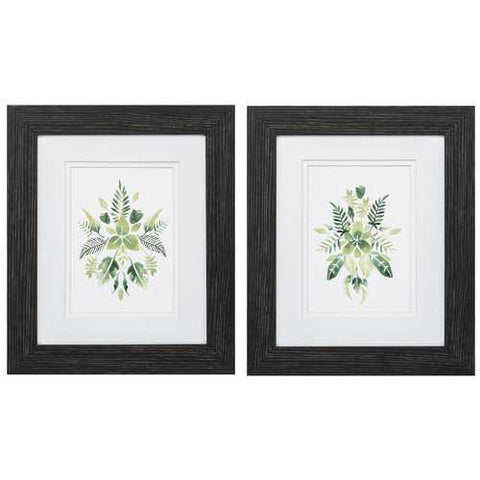 10" X 12" Distressed Black Frame Verdant Vignette (Set of 2)