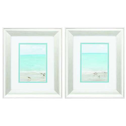 11" X 13" Brushed Silver Frame Sunday At The Shore (Set of 2)