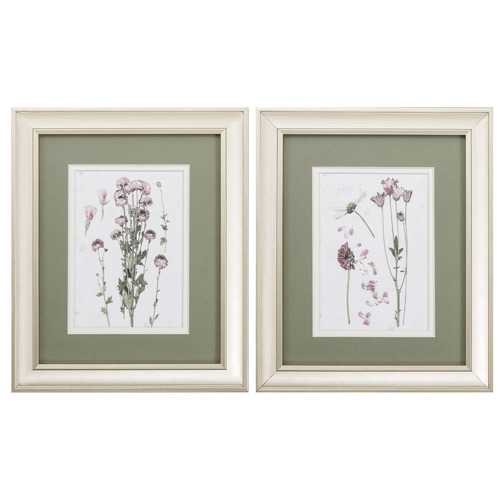 10" X 12" Champagne Gold Color Frame  Pressed Blooms (Set of 2)