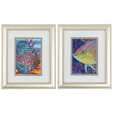 10" X 12" Champagne Gold Color Frame  Tropical Fish (Set of 2)