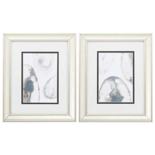 10" X 12" Champagne Gold Color Frame  Natural Geode (Set of 2)