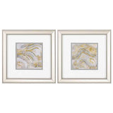 12" X 12" Champagne Gold Color Frame  Agate Allure (Set of 2)
