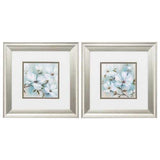 13" X 13" Brushed Silver Frame Spring Blush (Set of 2)