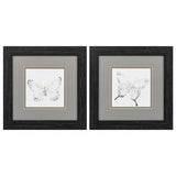 12" X 12" Distressed Black Frame Butterfly Impression (Set of 2)