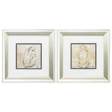 13" X 13" Aged Silver Frame Sketch (Set of 2)