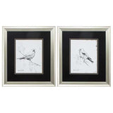 16" X 18" Aged Silver Frame Song Bird (Set of 2)