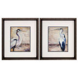 15" X 17" Brushed Silver Frame Shore Birds (Set of 2)