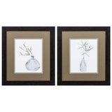 15" X 17" Distressed Black Frame Misty (Set of 2)