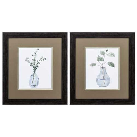 15" X 17" Distressed Black Frame Misty (Set of 2)