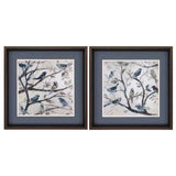18" X 18" Brushed Silver Frame Morning Song (Set of 2)
