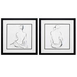 17" X 17" Silver Frame Poised Pose (Set of 2)
