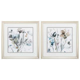 18" X 18" Champagne Gold Color Frame  Dainty Blooms (Set of 2)