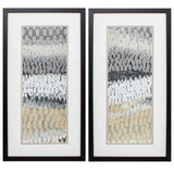 13" X 25" Silver Frame Raindrops (Set of 2)