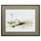 32" X 26" Brown Frame Rural Plein Air II