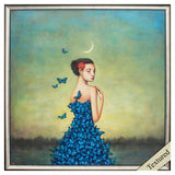 25" X 25" Silver Frame Metamorphosis In Blue
