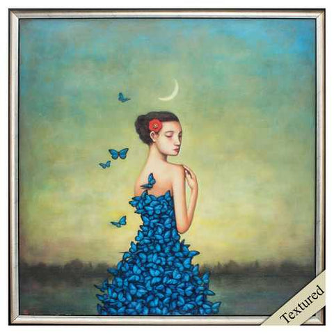 25" X 25" Silver Frame Metamorphosis In Blue