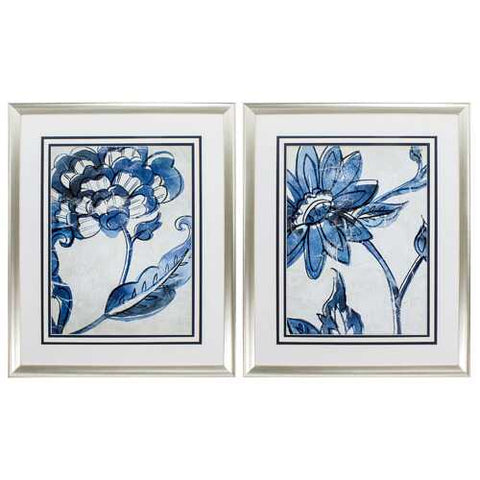 28" X 34" Brushed Silver Frame Vintage Porcelain (Set of 2)