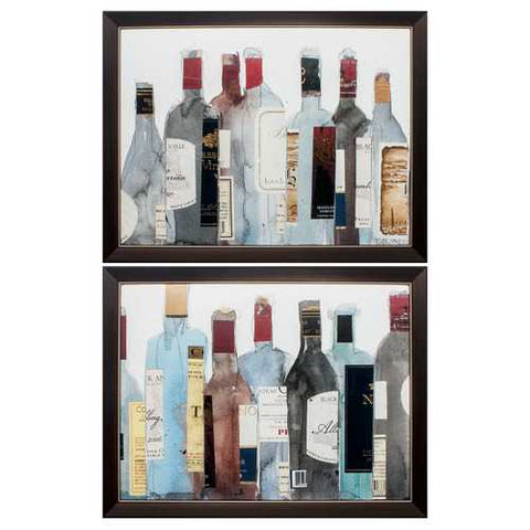 27" X 21" Brown Frame Wine & Spirit (Set of 2)