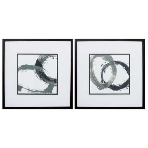 21" X 21" Silver Frame Circular Reaction (Set of 2)