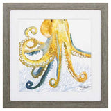 23" X 23" Woodtoned Frame Sea Creature Octopus