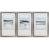 21" X 34" Silver Frame Landform I (Set of 3)