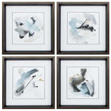 13" X 13" Brushed Silver Frame Sand & Sky (Set of 4)