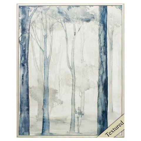 17" X 21" Brushed Silver Frame Whispering Woodland I