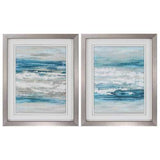 26" X 32" Silver Frame At The Shore (Set of 2)
