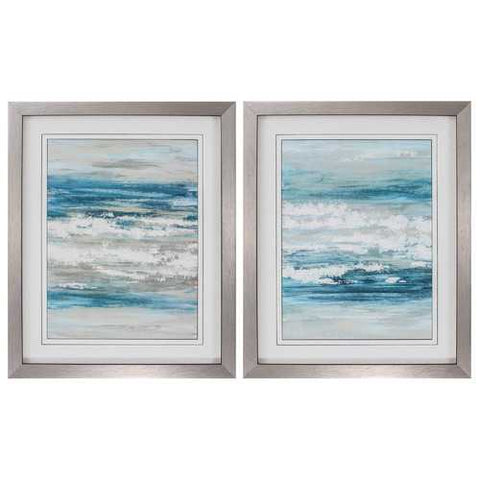 26" X 32" Silver Frame At The Shore (Set of 2)