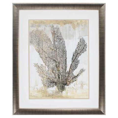 28" X 34" Gunmetal Gray Frame Coral Splendor I