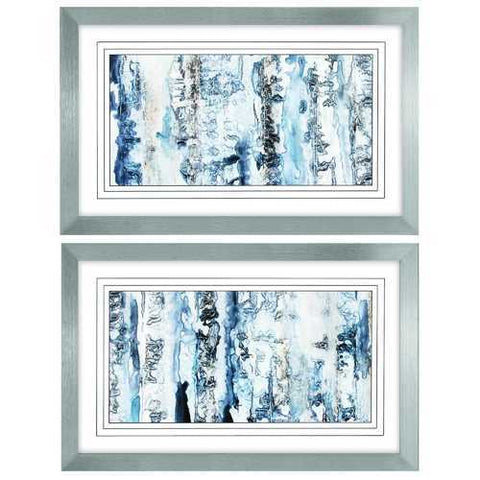32" X 20" Silver Frame Neutral Strata (Set of 2)